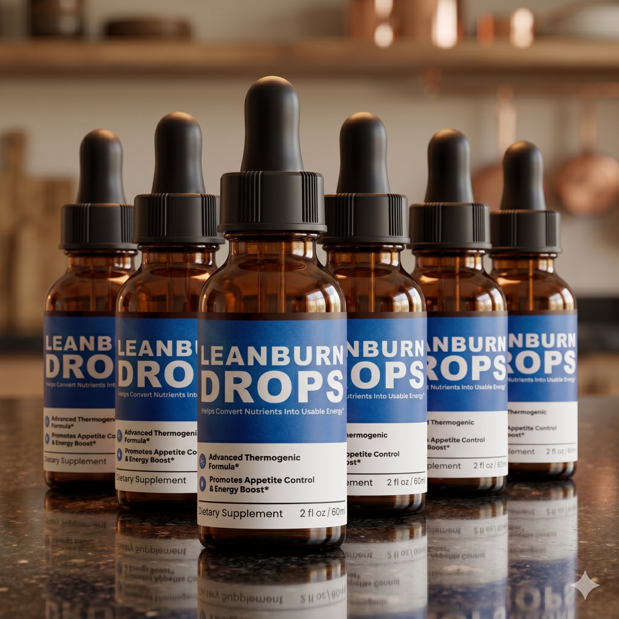 Six LeanBurn Drops bottles